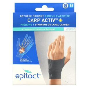 Epitact Carp'Activ Orth&egrave;se Poignet Souple d'Activit&eacute; Pr&eacute;serve Syndrome du Canal Carpien Droite Taille M 1 unit&eacute;