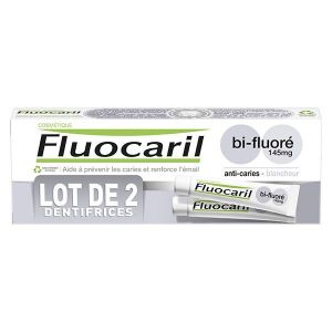 Fluocaril Cosm&eacute;tique Bi-Fluor&eacute; 145mg Dentifrice Blancheur Lot de 2 x 75ml