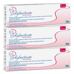 Polybactum Ovule Vaginal Bo&icirc;te de 9 ovules - Lot de 3