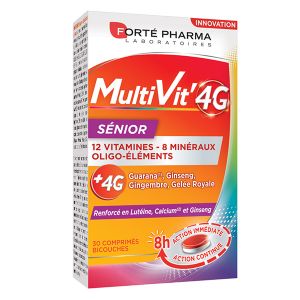 Fort&eacute; Pharma Multivit' 4G S&eacute;nior Vision Lut&eacute;ine Vitamine C 30 comprim&eacute;s