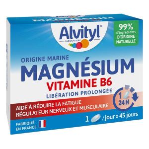 Alvityl Magnésium Vitamine B6 Libération prolongée Réduction de la fatigue dès 12 ans 45 comprimés 45 jours