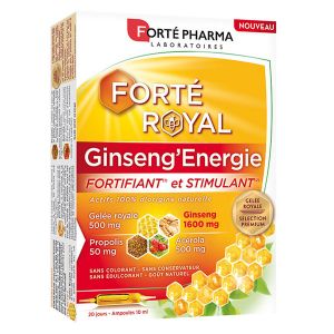 Fort&eacute; Pharma Fort&eacute; Royal Ginseng'Energie Fatigue Propolis Ac&eacute;rola 20 ampoules