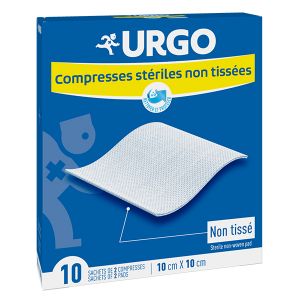 Urgo Soins Infirmiers Compresse Non Tiss&eacute; St&eacute;rile 10 x 10cm 10 sachets