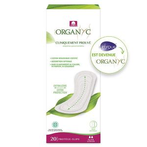 Organyc Prot&egrave;ge-Slip Extra Long Flux L&eacute;ger Coton Bio 20 unit&eacute;s
