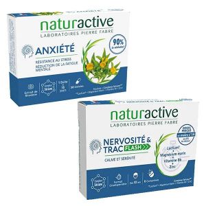 Naturactive lot de 2 Anxiete Nervosite Trac Aide à Apaiser L'Anxiété en Période de Nervosite ou de Pic de Stress