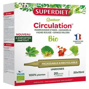 Superdiet Quatuor Circulation Bio 20 unidoses de 15ml