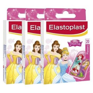 Elastoplast Enfant Pansement Disney Princesses Lot de 3 x 20 unit&eacute;s