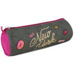 Pol Fox  Trousse Trousse  ref 46866 New-York GRIS 22.5*7 cm