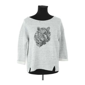 Claudie Pierlot  Pull Sweatshirt en coton gris
