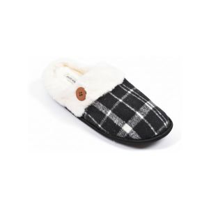 Ozabi  Chaussons Mules homme Jacquard &eacute;cossais MU9732 NOIR