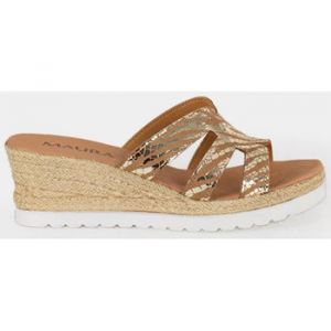 Vera Collection  Sandales Mules femmes compensées, Camel doré