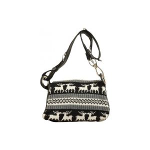 Sac a main A Découvrir ! Sac rabat Eternel effet tricot - Noir Gris - Couleur Unique - Taille Multicolore