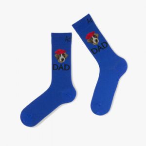 Achile  Chaussettes Mi-chaussettes en coton motif chien Fabrication fran&ccedil;aise