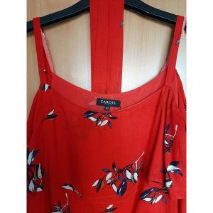 Robe courte Caroll 'CAROLL'- Robe mi-longue avec la ceinture - Couleur FR 42 - Taille Rouge