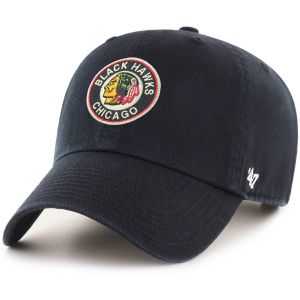 '47 Brand  Casquette 47 CAP NHL CHICAGO BLACKHAWKS CLEAN UP BLACK