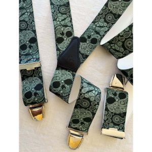 Le Bretellier  Ceinture Bretelle 3 clips tête de mort Emile