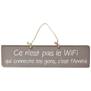 Qualiart  Tableaux, toiles Plaque décorative en bois taupe - Ce n'est pas le wifi