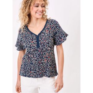 La Fiancee Du Mekong  T-shirt Top col V tréssé gaze de coton bio MIMI