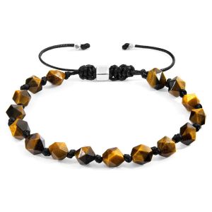 Anchor & Crew  Bracelets Bracelet Macramé Zebedee Argent Et Pierre