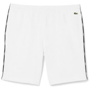 Lacoste  Short Short Homme  &ndash; Blanc &ndash; Molleton de Coton   Liser&eacute;s Gr