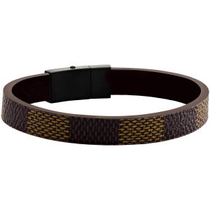 Jourdan  Bracelets Bracelet homme  Chicago cuir bicolore acier n  oir