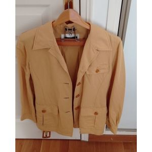 Veste Votre Nom VESTE SAHARIENNE CAMEL 52% lin - Couleur T3