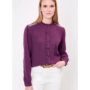 La Fiancee Du Mekong  Chemise Chemise volantée brodée gaze de coton bio ENOLA