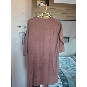 Robe courte Mado Et Les Autres JOLIE ROBE SUEDINE TAUPE - Couleur FR 38