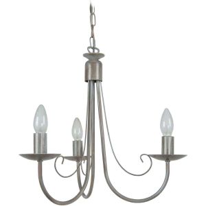 Tosel  Lustres, suspensions et plafonniers Lustre multi bras métal taupe blanc