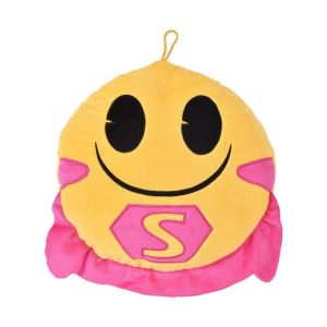 Innova  Coussins Coussin rond Emoji Super Héro à cape rose