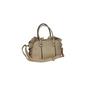 Eternel  Sac à main Sac à main beige clair motif fleurs découpées