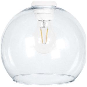 Tosel  Lustres, suspensions et plafonniers Suspension globe verre transparent  et blanc