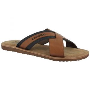 Kaporal  Tongs - Sandales en cuir - camel et jean