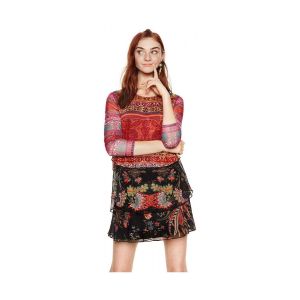 Desigual  Robe Robe Carol Noire et rouge 17wwvkd5 (rft)