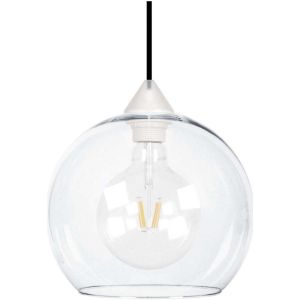 Tosel  Lustres, suspensions et plafonniers Suspension globe verre blanc et transparent