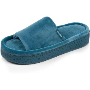 Isotoner  Chaussons Chaussons sandales plateforme Femme Bleu canard