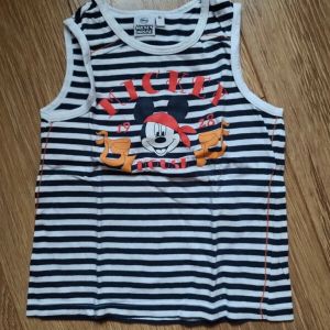 Disney  Debardeur enfant T-shirt sans manches rayé bleu et blanc Mickey - 4 ans