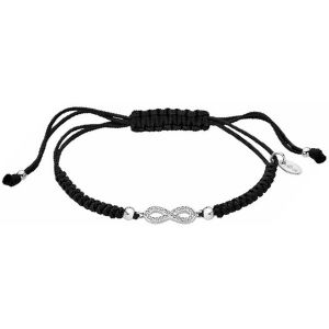 Lotus  Bracelets Bracelet  Silver Infini cordon noir