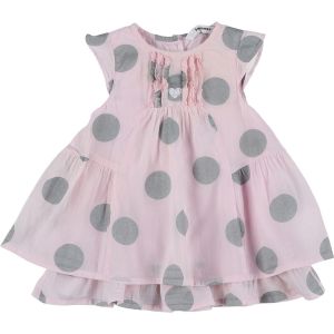 3 Pommes  Robe enfant Robe rose, gris