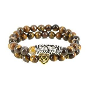 Bracelets Clj Charles Le Jeune Bracelet Boudha Lion - Couleur Unique - Taille Marron