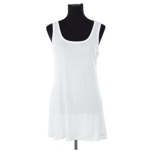 Des Petits Hauts  Tunique Robe en coton blanche