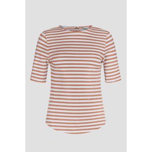 Enorsia  T-shirt T-shirt en jersey ray&eacute; avec dos boutonn&eacute;