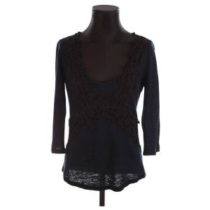 Claudie Pierlot  Pull Pull en lin bleu