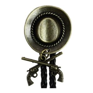 Clj Charles Le Jeune  Cravates et accessoires Bolo - Cravate Texane Chapeau de Cowboy et 2 colts