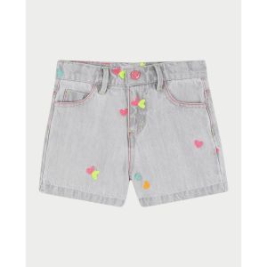 Billieblush  Short enfant Short Denim C&oelig;urs Brod&eacute;s Relax Fit