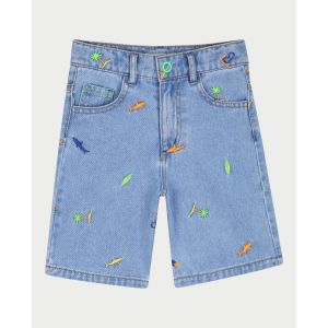 Billieblush  Short enfant Bermuda Denim Requins Brod&eacute;s
