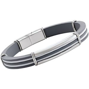 Jourdan  Bracelets Bracelet  Rowann Acier Caoutchouc gris