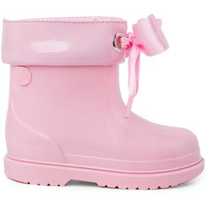 Pisamonas  Bottes enfant Bottes De Pluie Basses En Cuir Verni Avec Nœud Pour Fille