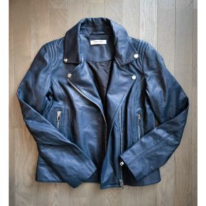 Naf Naf  Blouson Blouson de type perfecto en cuir bleu marine Naf Naf taille 38