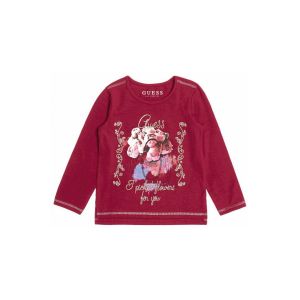 Guess  Chemise enfant T-Shirt manches longues Fille Bordeaux